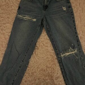 PacSun Blue Distressed Straight Leg Jeans